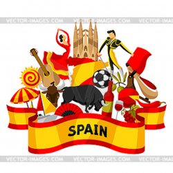 Spain background design. Spanish traditional symbol - vector ...