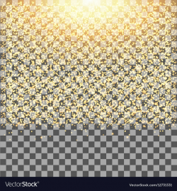 Gold glow glitter sparkles on transparent