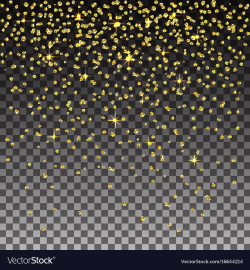 Golden glitter transparent background