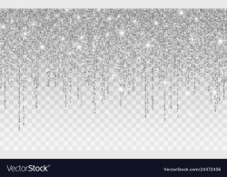Silver glitter sparkle on a transparent