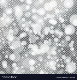 Silver bokeh lights and sparkles on transparent