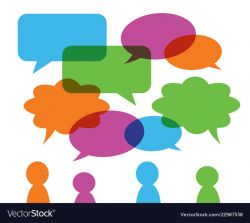 Set of colorful transparent speech bubbles