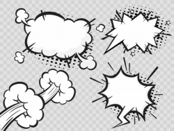 Comic speech bubbles on halftone transparent background ...