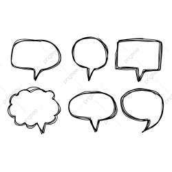 Speech Bubble Icon Hand Drawn, Line Art, Bubble, Cloud PNG ...