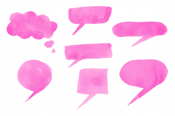 7 Pink Watercolor Speech Bubble (PNG Transparent) | OnlyGFX.com