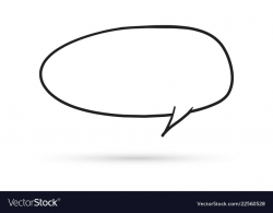 Speech bubble cloud draw doodle brush sketch