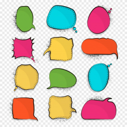 Blank empty colorful speech bubbles on transparent ...