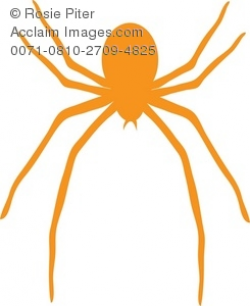 Royalty Free Clipart Illustraion of an Orange Spider