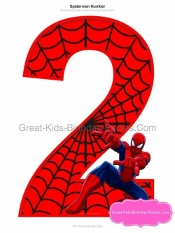 SPIDERMAN PRINTABLE NUMBER 2 Centerpiece - Instant Download ...