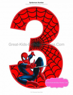 SPIDERMAN PRINTABLE NUMBER 3 Centerpiece - Instant Download ...
