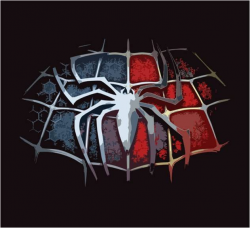 Cool Red and Blue Spiderman Logo Bedroom Area Rug