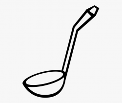 Kitchen Spoon Vector - Soup Ladle Clipart Black And White ...