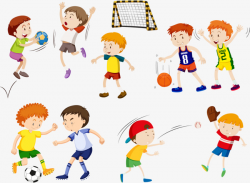 sports clipart vector hand painted sports kids sports clipart kids ...