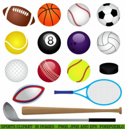 Sports Clipart Clip Art, Basketball, Baseball, Football, Golf ...
