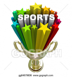 Stock Illustration - Sports word gold trophy winner champion ...