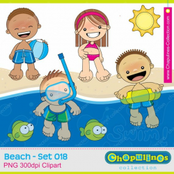 Beach clipart kids - fish - sun - boys - girl - swim ...