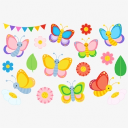 Adorable Clipart Cute Pink Butterfly - Butterfly Spring Flower Clip ...