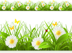 Spring flower with grass art background Free vector in ...