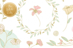 Spring Flower Clipart Set in Pastels
