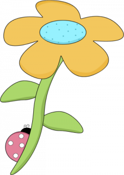 Free+Spring+Clip+Art | Yellow Spring Flower with a Ladybug ...