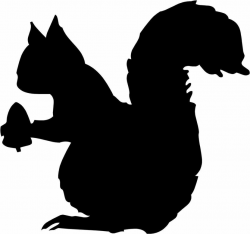 Squirrel With Nut Silhouette