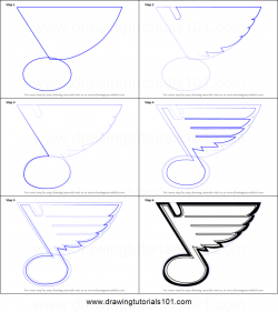 How to Draw St. Louis Blues Logo printable step by step ...
