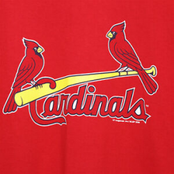 Details about St Louis Cardinals MLB T-Shirt Red Spellout Logo Classic  Birds on a Bat XXL 2XL