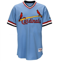 Men\'s St. Louis Cardinals Majestic Light Blue 1984 Turn Back the Clock  Throwback Authentic Team Jersey