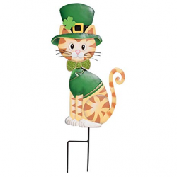 Metal St. Patrick\'s Day Cat Stake by Fox River CreationsTM