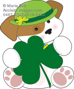 Cute Puppy Dressed up for St. Patrick\'s Day with a Shamrock Clipart ...