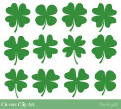 Four leaf clover clipart, Cute lucky symbol shamrock clip art St Patrick\'s  Day