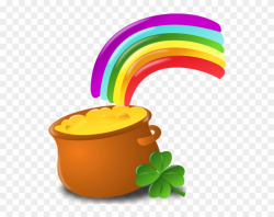 St Patrick Pot Of Gold With Rainbow Png Picture - Transparent St ...