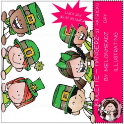 Kidlettes clip art - Hangerz - St. Patrick\'s Day - Mini - Melonheadz Clipart