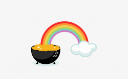 Pot Of Gold With Rainbow Svg Cutting Files For Scrapbooking - St ...