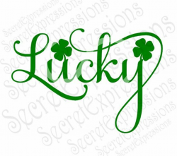 Lucky SVG, Shamrock, St. Patrick\'s Day, Digital SVG File for Cricut ...
