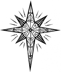Clipart black and white christmas star collection ...