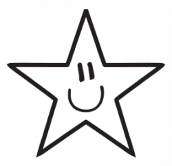 Star Sharp Points and Smiley Face Self-Inking Stamp