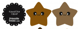 Kawaii Star Clipart in Shades of Brown — Printable Treats.com