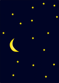 Moon In Dark Night Sky Full Of Stars Clipart Icon PNG - Clip Art Library