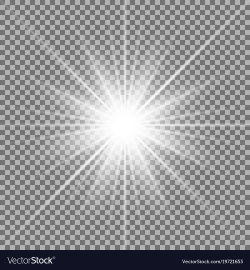 Shining star on transparent background