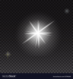 Glowing lights and stars on transparent background