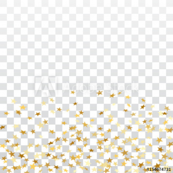 Gold stars falling confetti isolated on white transparent ...