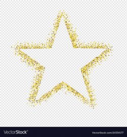 Glitter star isolated transparent background