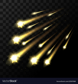 Falling stars on transparent background Space star