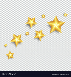 Gold stars on transparent background