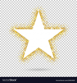 Golden star on transparent background