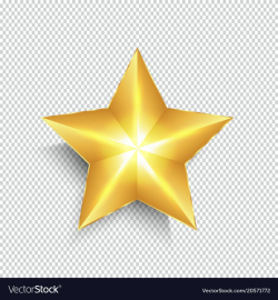 Gold star on transparent background