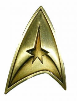 Star Trek Original Series Command Logo Brass Toned Badge Metal Pin