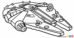 How to Draw Millennium Falcon, Star Wars, Spaceships | Star ...