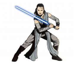 Rey Star Wars Cartoon Last Jedi - Clip Art Library